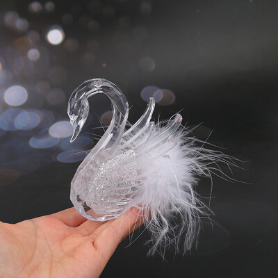 Swan Feather Crystal Swan Happy Birthday Cake Topper Crown Swan Day Valentines Cake Topper Birthday Cake βελούδινα διακοσμητικά αγάπη