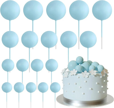 20-Piece Mini Balloon Cake Topper Decorations with Gold Ball Picks - Εορταστική διακόσμηση τούρτας για γιορτές
