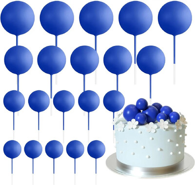 20-Piece Mini Balloon Cake Topper Decorations with Gold Ball Picks - Εορταστική διακόσμηση τούρτας για γιορτές