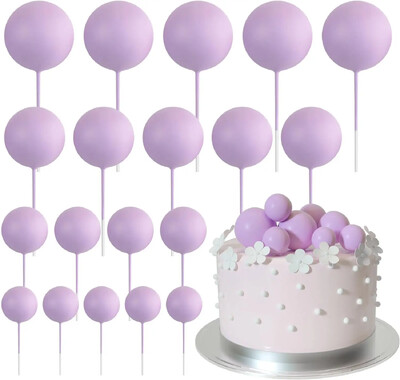 20-Piece Mini Balloon Cake Topper Decorations with Gold Ball Picks - Εορταστική διακόσμηση τούρτας για γιορτές