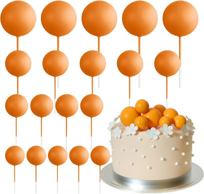 20-Piece Mini Balloon Cake Topper Decorations with Gold Ball Picks - Εορταστική διακόσμηση τούρτας για γιορτές