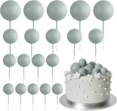 20-Piece Mini Balloon Cake Topper Decorations with Gold Ball Picks - Εορταστική διακόσμηση τούρτας για γιορτές