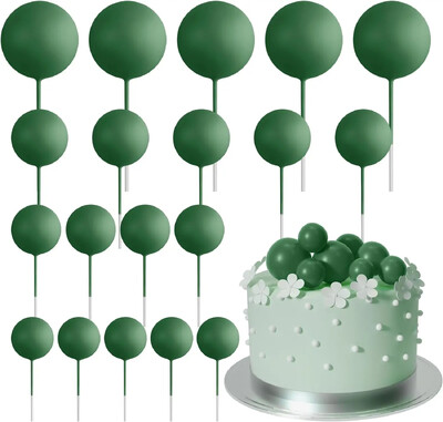 20-Piece Mini Balloon Cake Topper Decorations with Gold Ball Picks - Εορταστική διακόσμηση τούρτας για γιορτές