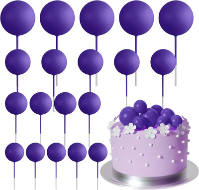 20-Piece Mini Balloon Cake Topper Decorations with Gold Ball Picks - Εορταστική διακόσμηση τούρτας για γιορτές
