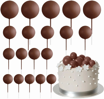 20-Piece Mini Balloon Cake Topper Decorations with Gold Ball Picks - Εορταστική διακόσμηση τούρτας για γιορτές