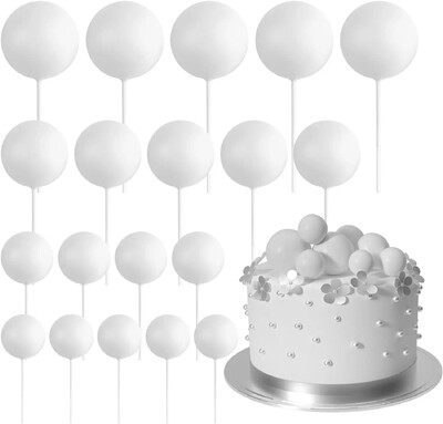 20-Piece Mini Balloon Cake Topper Decorations with Gold Ball Picks - Εορταστική διακόσμηση τούρτας για γιορτές