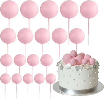 20-Piece Mini Balloon Cake Topper Decorations with Gold Ball Picks - Εορταστική διακόσμηση τούρτας για γιορτές