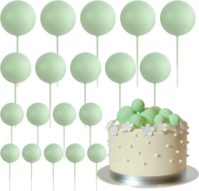 20-Piece Mini Balloon Cake Topper Decorations with Gold Ball Picks - Εορταστική διακόσμηση τούρτας για γιορτές