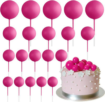 20-Piece Mini Balloon Cake Topper Decorations with Gold Ball Picks - Εορταστική διακόσμηση τούρτας για γιορτές