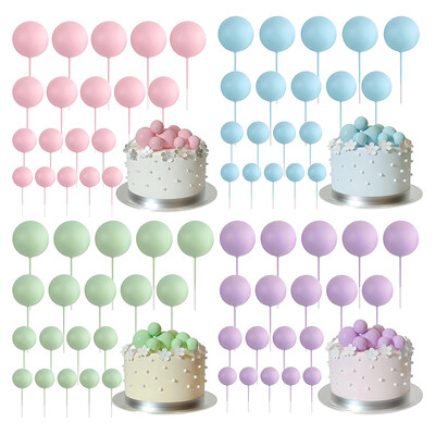 20-Piece Mini Balloon Cake Topper Decorations with Gold Ball Picks - Εορταστική διακόσμηση τούρτας για γιορτές