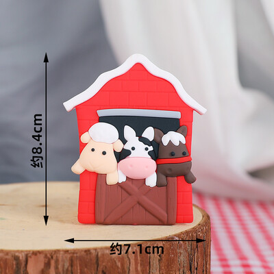 Farm Animals Cake Topper Ρουστίκ Διακόσμηση τούρτας Αρνιά, πόνυ, γουρουνάκια, γκόμενα, θημωνιές για παιδιά Προμήθειες για πάρτι για χαρούμενα γενέθλια
