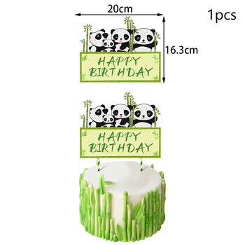 Декорация за парти торта на тема Panda, сладки вложки за торта Panda, топери Panda Честит рожден ден