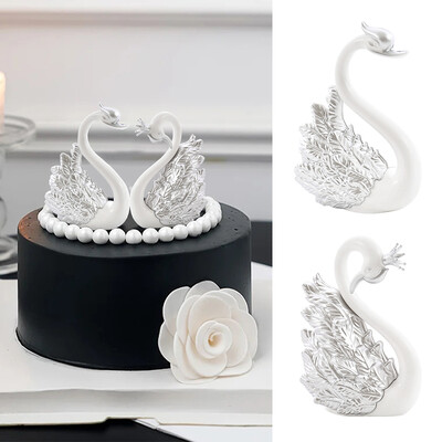 1 τμχ Crown Swan Cake Topper Χρυσό Ασημί φτερό Swan Cupcake Toppers για κορίτσια Χρόνια πολλά Δώρα διακόσμηση τούρτας γάμου