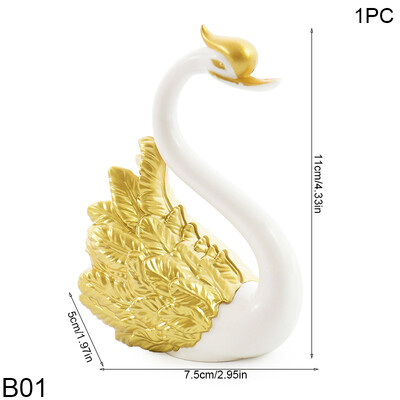 1 τμχ Crown Swan Cake Topper Χρυσό Ασημί φτερό Swan Cupcake Toppers για κορίτσια Χρόνια πολλά Δώρα διακόσμηση τούρτας γάμου