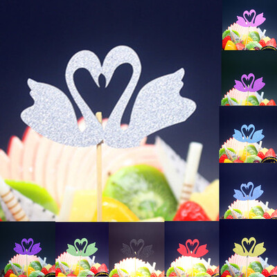 10 τεμ./παρτίδα Swan Flamingo Cake Toppers Προμήθειες Cupcake Wrappers Χρόνια πολλά Διακοσμήσεις Baby Shower Διακοσμήσεις για πάρτι γάμου