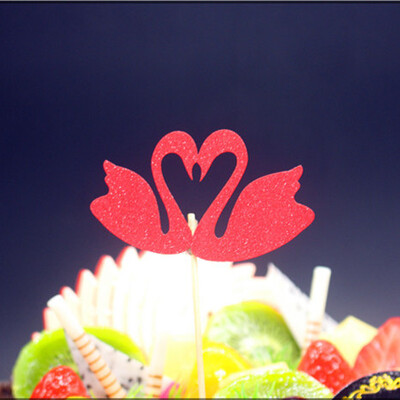 10 τεμ./παρτίδα Swan Flamingo Cake Toppers Προμήθειες Cupcake Wrappers Χρόνια πολλά Διακοσμήσεις Baby Shower Διακοσμήσεις για πάρτι γάμου