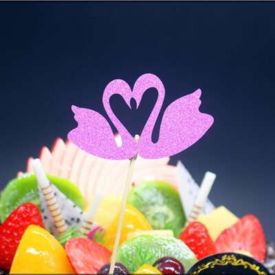 10 τεμ./παρτίδα Swan Flamingo Cake Toppers Προμήθειες Cupcake Wrappers Χρόνια πολλά Διακοσμήσεις Baby Shower Διακοσμήσεις για πάρτι γάμου