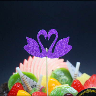 10 τεμ./παρτίδα Swan Flamingo Cake Toppers Προμήθειες Cupcake Wrappers Χρόνια πολλά Διακοσμήσεις Baby Shower Διακοσμήσεις για πάρτι γάμου