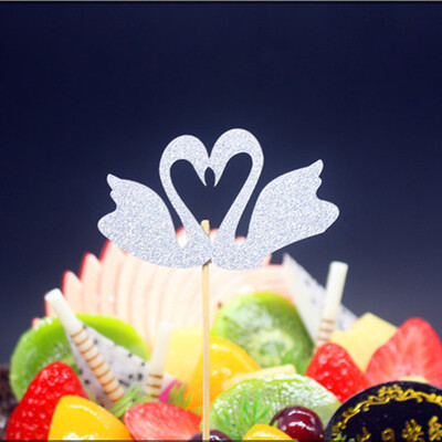 10 τεμ./παρτίδα Swan Flamingo Cake Toppers Προμήθειες Cupcake Wrappers Χρόνια πολλά Διακοσμήσεις Baby Shower Διακοσμήσεις για πάρτι γάμου