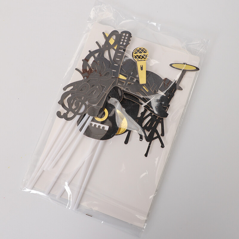8db Kreatív Hangjegyek Tortafeltét Hangszerek Fesztivál Cupcake Toppers esküvői születésnapi party tortadíszítéshez