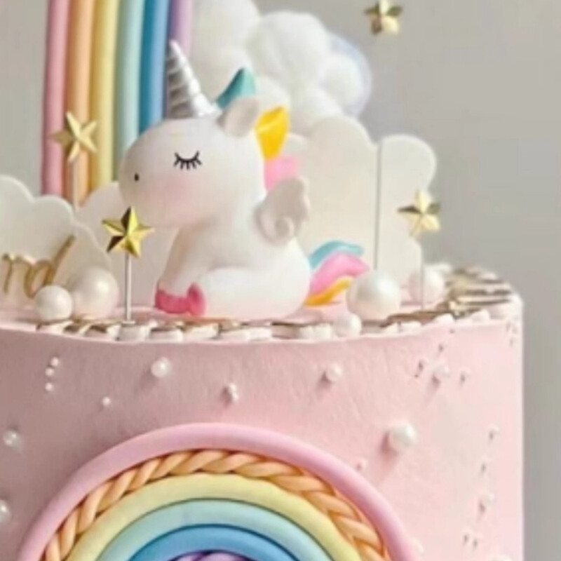Unicorn Cake Topper με Rainbow Clouds Stars for Kids Χρόνια πολλά Διακοσμήσεις τούρτας Κοριτσίστικο 16ο πάρτι Προμήθειες Δώρα για ενήλικες