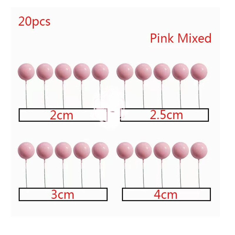 20 τμχ Macaron Foam Ball Χριστουγεννιάτικου πάρτι Topper Κόκκινη χρυσή μπάλα Παιδικά Χρόνια πολλά για τούρτα Topper Επιδόρπιο Χριστουγεννιάτικα δώρα