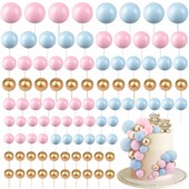 108 db golyós tortafeltét lufi Cupcake topper barkács torta betét topper hab tortagolyók sütési dekoráció esküvői születésnapra