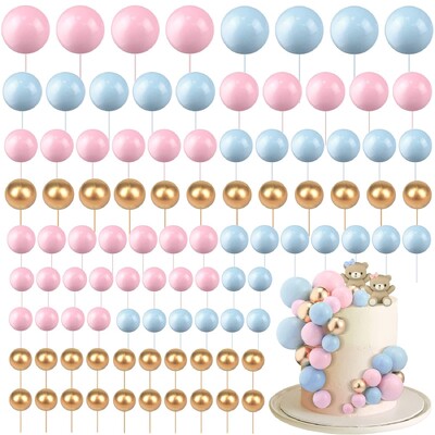 108 τμχ Μπαλάκια Κέικ Τοπ Μπαλόνια Cupcake Topper DIY Ένθετο κέικ Topper Foam Μπάλες κέικ Διακόσμηση ψησίματος για γενέθλια γάμου