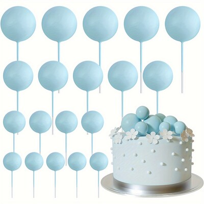 20db Tortafedő Arany Ezüst Golyó Boldog születésnapot Tortafedő Barkácsolás Cupcake Zászló Esküvői Karácsonyi Bál dekor Születésnapi Dekoráció