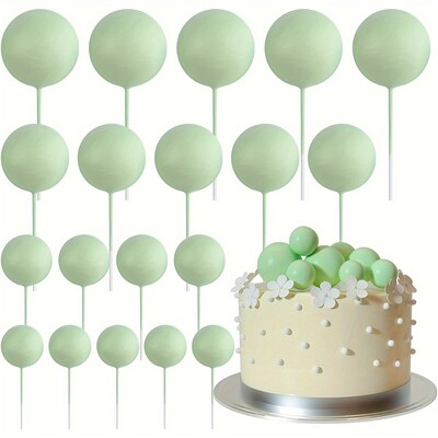 20db Tortafedő Arany Ezüst Golyó Boldog születésnapot Tortafedő Barkácsolás Cupcake Zászló Esküvői Karácsonyi Bál dekor Születésnapi Dekoráció
