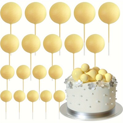 20db Tortafedő Arany Ezüst Golyó Boldog születésnapot Tortafedő Barkácsolás Cupcake Zászló Esküvői Karácsonyi Bál dekor Születésnapi Dekoráció