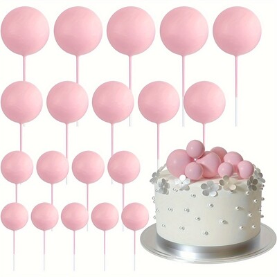 20db Tortafedő Arany Ezüst Golyó Boldog születésnapot Tortafedő Barkácsolás Cupcake Zászló Esküvői Karácsonyi Bál dekor Születésnapi Dekoráció