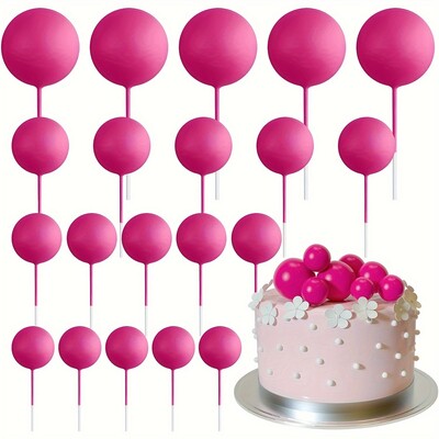 20db Tortafedő Arany Ezüst Golyó Boldog születésnapot Tortafedő Barkácsolás Cupcake Zászló Esküvői Karácsonyi Bál dekor Születésnapi Dekoráció