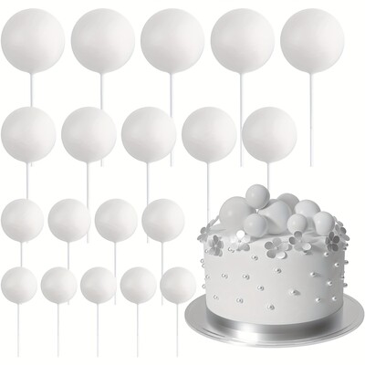 20db Tortafedő Arany Ezüst Golyó Boldog születésnapot Tortafedő Barkácsolás Cupcake Zászló Esküvői Karácsonyi Bál dekor Születésnapi Dekoráció