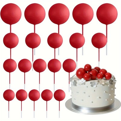 20db Tortafedő Arany Ezüst Golyó Boldog születésnapot Tortafedő Barkácsolás Cupcake Zászló Esküvői Karácsonyi Bál dekor Születésnapi Dekoráció