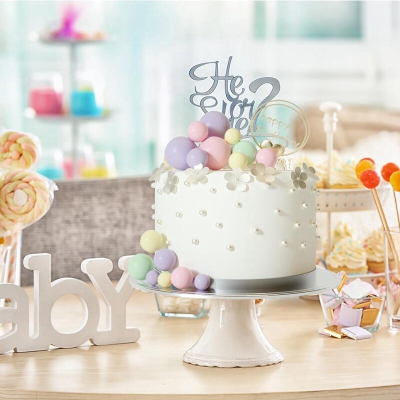 20db Tortafedő Arany Ezüst Golyó Boldog születésnapot Tortafedő Barkácsolás Cupcake Zászló Esküvői Karácsonyi Bál dekor Születésnapi Dekoráció