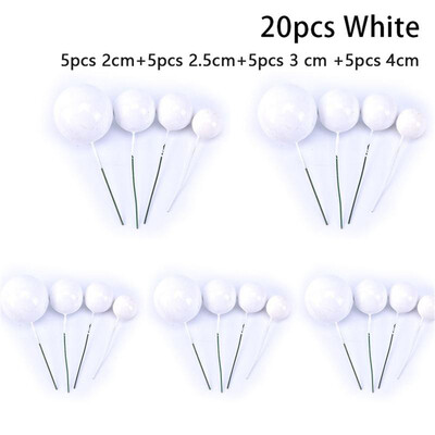 20db Golyós tortafesték Kreatív Arany Ezüst Lovely Ball Születésnapi Party Cupcake Topper Decor Barkácsolás Tortabetét Picks Dekoráció