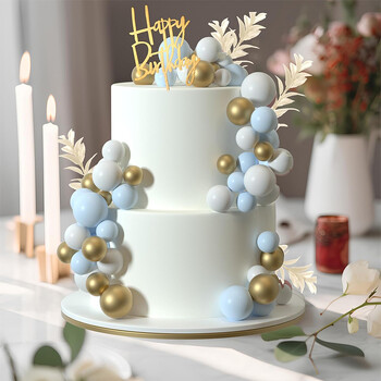 20 бр. Blue Ball Cake Toppers Декорации Направи си сам Foam Ball Cake Insert Cupcake Toppers Годишнина от сватба Консумативи за рожден ден