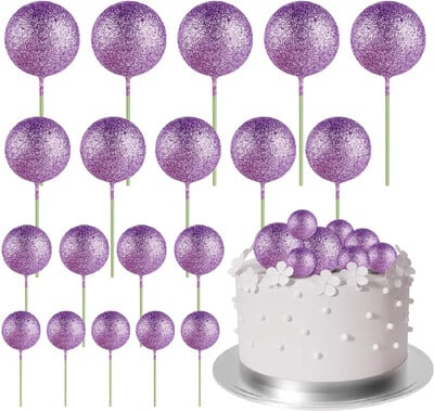 20 db Golyós tortafeltét díszítések Mini léggömbök Tortafeltét rudak Aranygolyók Tortacsákányok Topper golyók dekorációk