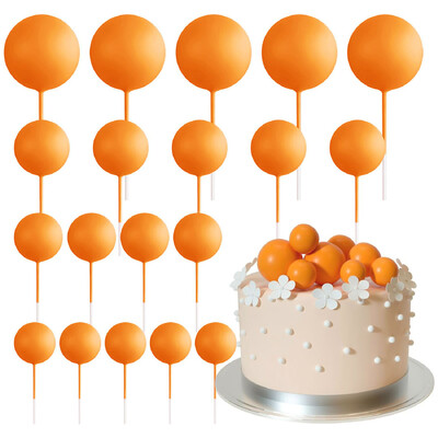 20 db Golyós tortafedő dekoráció Mini léggömbök Tortafedő rudak Narancssárga golyók esküvői születésnapi évfordulós tortadíszek