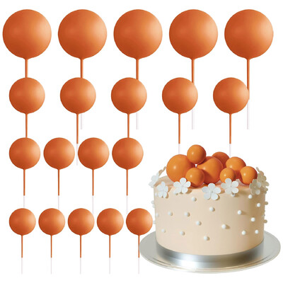 20 db Golyós tortafedő dekoráció Mini léggömbök Tortafedő rudak Narancssárga golyók esküvői születésnapi évfordulós tortadíszek