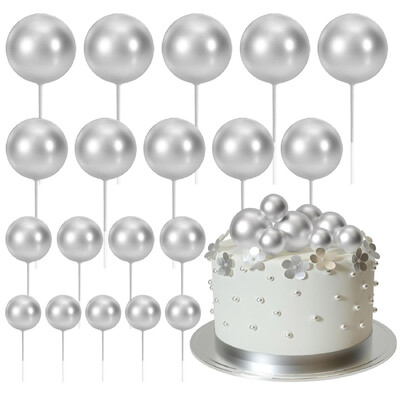 20 db Golyós tortafedő dekoráció Mini léggömbök Tortafedő rudak Narancssárga golyók esküvői születésnapi évfordulós tortadíszek