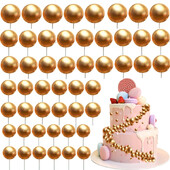 120db mini léggömbök tortafeltétek arany hab golyó cupcake tortasütéshez, barkácsolás tortabetét buli dekorációs kellékekhez
