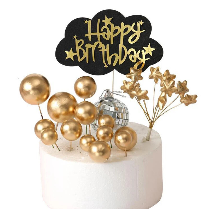 120 τμχ Mini Balloons Cake Toppers Χρυσή μπάλα αφρού για Cupcake Διακοσμήσεις ψησίματος κέικ DIY Ένθετο κέικ για προμήθειες διακόσμησης πάρτι