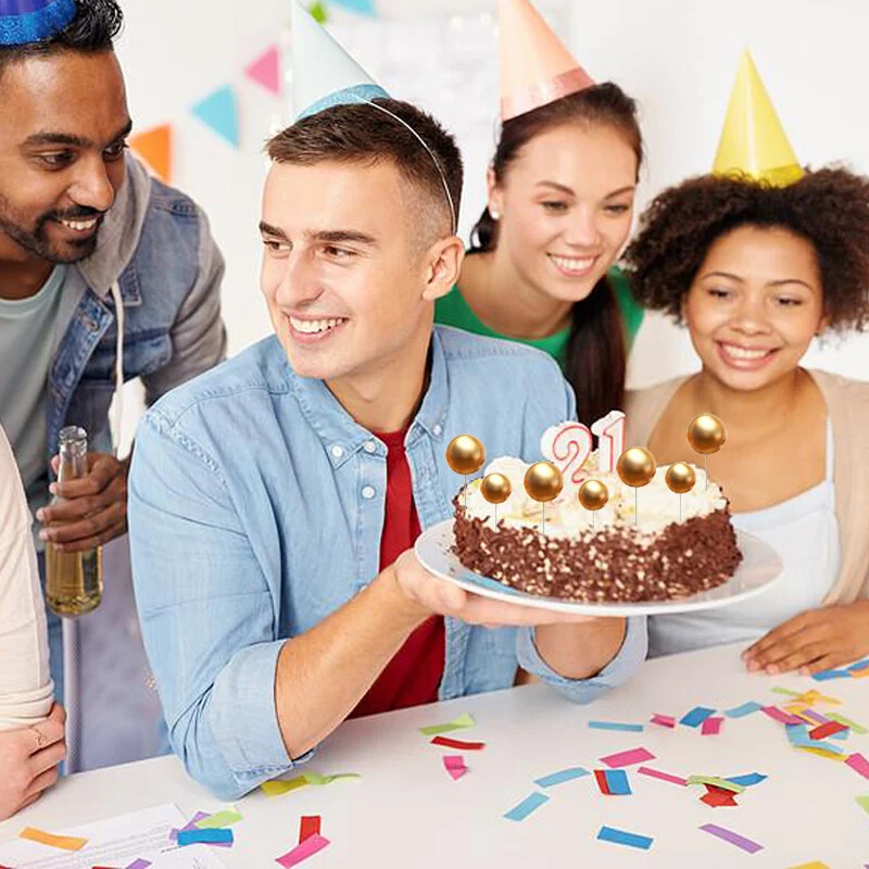 120 τμχ Mini Balloons Cake Toppers Χρυσή μπάλα αφρού για Cupcake Διακοσμήσεις ψησίματος κέικ DIY Ένθετο κέικ για προμήθειες διακόσμησης πάρτι