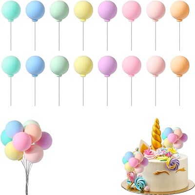 16 ΤΕΜ. Mini Balloon Cake Toppers Colorful Rainbow Topper Cake for Birthday Baby Shower Wedding Party Cake Toppers