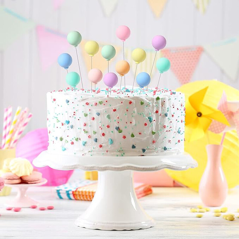 16 db-os mini léggömbös tortadíszítő kellékek, színes szivárványos tortadíszítők születésnapi babaváró ünnepséghez.