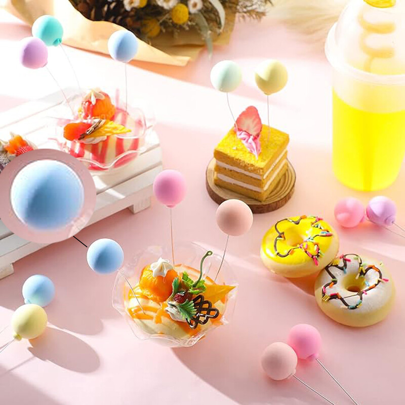 16 db-os mini léggömbös tortadíszítő kellékek, színes szivárványos tortadíszítők születésnapi babaváró ünnepséghez.