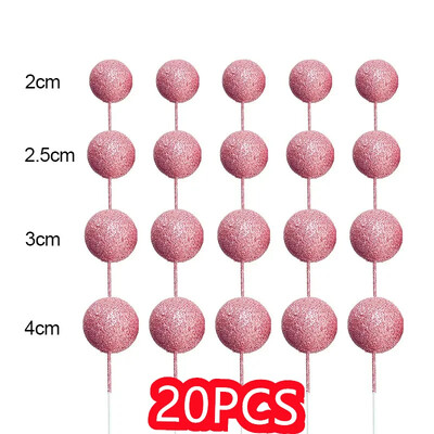 20db Glitter Ball Boldog születésnapi tortafeltét rózsaszín arany esküvői party ajándék tortalapok karácsonyi parti desszert dekorációhoz