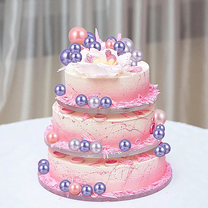 20db Glitter Ball Boldog születésnapi tortafeltét rózsaszín arany esküvői party ajándék tortalapok karácsonyi parti desszert dekorációhoz
